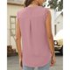 thumbnail image 2 of Blusa Sin Mangas De Encaje Con Pliegues, Blusa Sin Mangas De Color Puro Poliéster Informal Suave Elegante A La Moda Para Mujeres Para Fiestas De Citas Fyydes Rosa L, 2 of 7