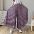 thumbnail image 3 of Women Elegant Chiffon High Waist Wide Leg Pants Casual Korean Fashion Pleated Loose Trousers Clothes Comodi Pantalones De Mujer, 3 of 3