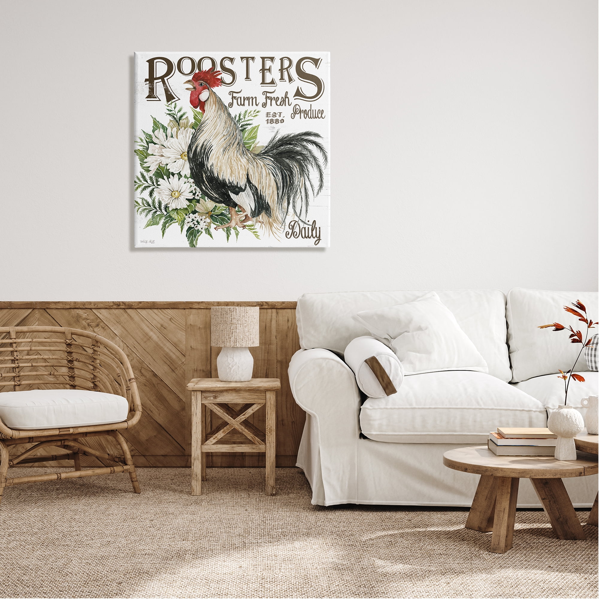 Stupell Industries Farm Fresh Produce Phrase Botanical & Floral Painting Gallery Wrapped Canvas Print Wall Art, 30 x 30