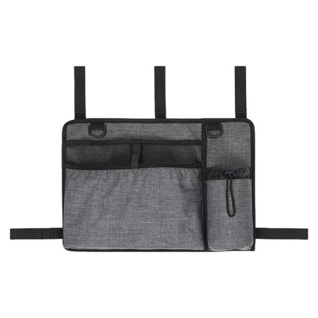 Wheelchair Side Organizer Bag Foldable With Large Capacity Cup Holder And Multiple Pockets For Walking Frames