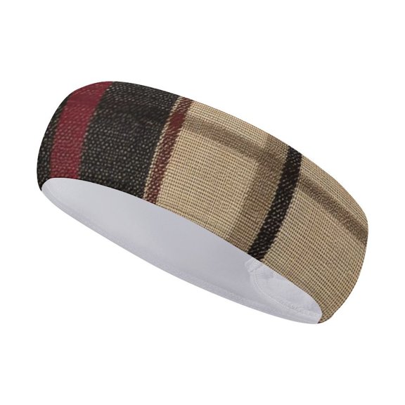 Sports Sweat Absorber Headband 10.6in Thin, Strong Absorbent And Thick Sweat Absorber Can Be Used As A Headband Mask Neck Band Scarf SandyBrown Buffalo Plaid Check Tartan Scotland_3
