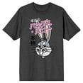 thumbnail image 4 of Looney Tunes Bugs Bunny And Kanji Letters Men's Charcoal Heather T-shirt-X-Large, 4 of 6