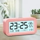 thumbnail image 2 of Reloj despertador digital inteligente con función de repetición luminosa y temperatura y fecha. Rosado, 2 of 6