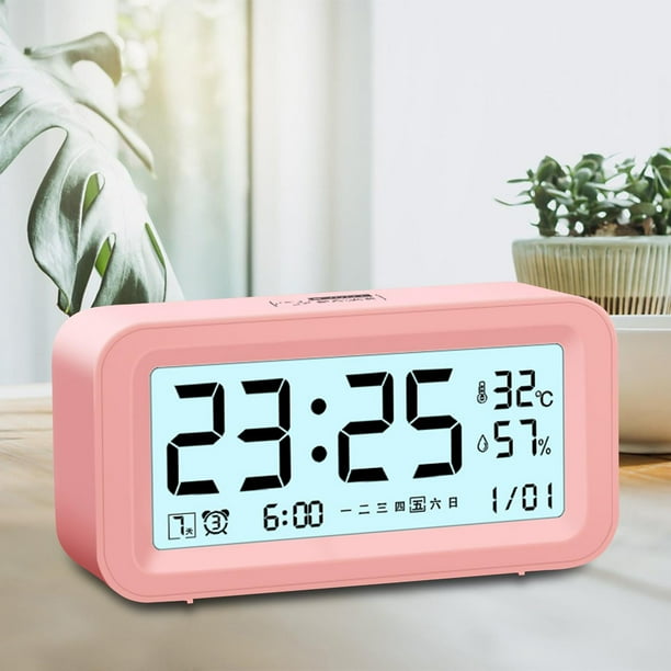 Reloj Despertador Digital Macarena LCD con Repetición Rosado