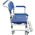 thumbnail image 4 of 330 Lbs Capacity U-Shaped Shower Chair Seat with Armrests and Grooves for Elderly and Pregnant Aluminum Alloy Blue, 4 of 9