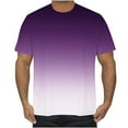 thumbnail image 2 of Zylanna Men's Short Sleeve T-Shirts, Gradient Color Lightweight Summer Crew Neck Daily leisure Tops for Men Purple Size XL, 2 of 5