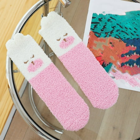 

UDAXB Socks Women Cute Pet Coral Velvet Socks Plus Velvet Warm Home Floor Socks In Tube Socks