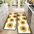 thumbnail image 4 of Kitchen Rugs Sets Of 2,White Yellow Sunflower Pattern Anti Fatigue Kitchen Mat Rugs Non Slip Washable,Decorative Kitchen Floor Mats for Kitchen,Sink,Laundry,17"x47"+17"x47", 4 of 5