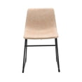thumbnail image 3 of Brassex Madison Upholstered Dining Chair Set of 2 with Powder-Coated Steel Frame, Vintage Beige, 3 of 8