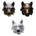 thumbnail image 1 of 3 Piezas Lobo Animal Pared Arte Decoraciones Busto Pared Estatua Mano De Obra Fina, 1 of 9