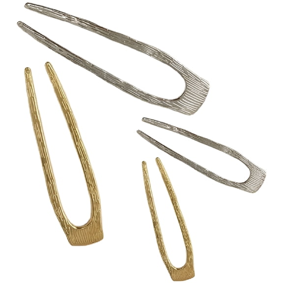 TUWAFE 4Pcs U Shaped French Pin for Buns Metal Hair Pin Holds Hair Women Office Home Party