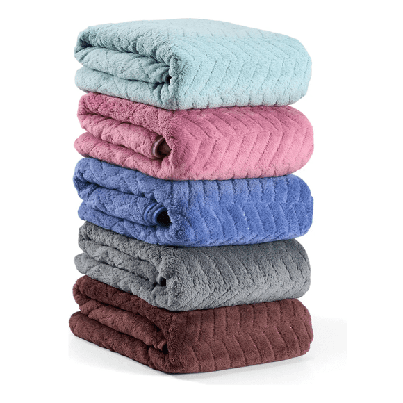 5 Piezas Tuallas Toallas Baño Completo Grande 70×140 Cm Xtellar Gris Oscuro Verde Claro Rosa Azul Marino Marrón