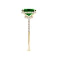 thumbnail image 3 of ANGARA Lab Grown 1.25 Ct Cushion Emerald Ring with Lab Diamond Accents for Women in 14K Yellow Gold (Size-8x6mm) | May Birthstone, Anniversary, Jewelry Gift for Women | Lab-Grown Emerald Ring, 3 of 8