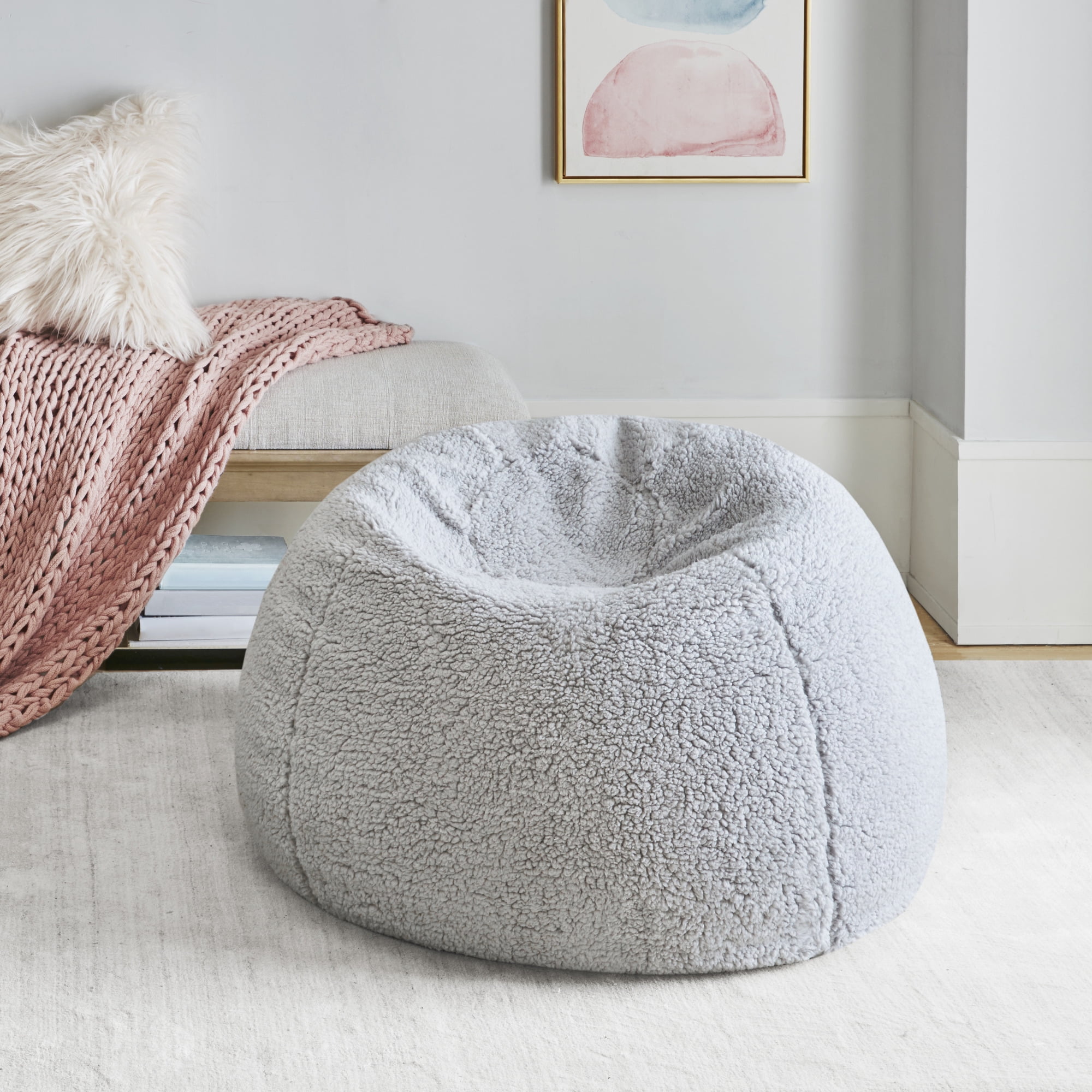 Home Essence Apartment Berber Bean Bag With Removable Cover