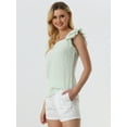 thumbnail image 4 of Top de Verano a Cuadros Allegra K con Volantes y Cuello Cuadrado Verde S, 4 of 4