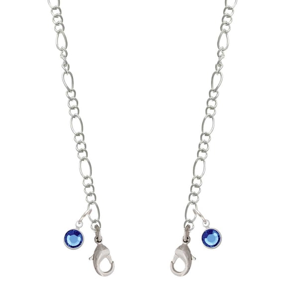 Crystal Blue Channel Drop Silvertone Face Mask Necklace