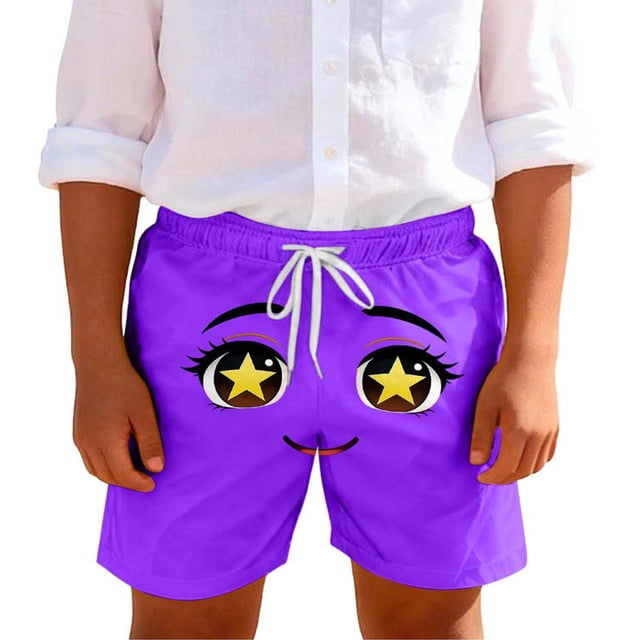 Swim Trunks for Boys Toddler Solid Color Print Breathable Shorts with Pocket 1Pc5