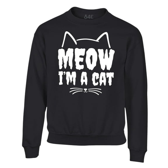 S4E Men's Meow I'm A Cat Crewneck Sweatshirt XXXXX-Large Black