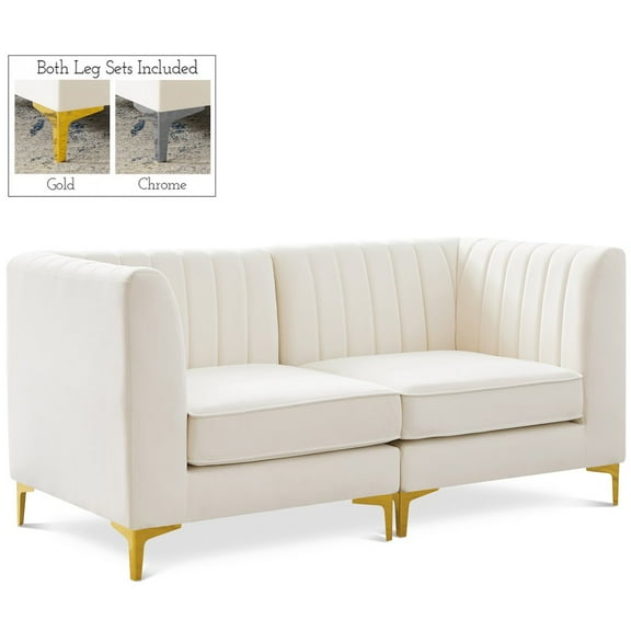 Meridian Furniture Alina Cream Velvet Modular Sofa