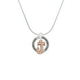 thumbnail image 2 of Delight Jewelry Rose Goldtone Crystal Initial - J - Silvertone Grandmother Ring Charm Necklace, 18", 2 of 4
