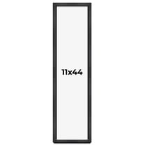 11x44 Frame Black Charcoal Grey Wood Textured Picture Frame | 0.75 Inch Moulding Width | Gunmetal