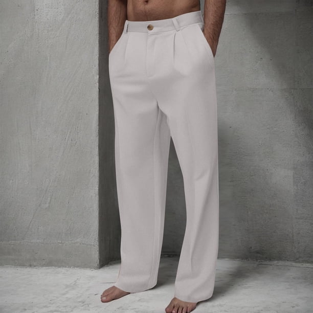 Pantalones largos para hombre, lisos, informales, con múltiples bolsillos y botones, para exteriores, rectos, para fitness, cargo, poliéster