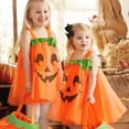 thumbnail image 2 of EnJoCho Toddler Kids Baby Girls Sleeveless Cute Halloween Pumpkins Prints Mesh Tulle Princess Dress Outfits Trendy Holiday Party Performance Clothes Fall Birthday Gift Dresses for Child Girls, 2 of 9