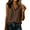 Coffee, variant on Summer Tops 2026 Cross-Border European American Summer New Women Lapel Split Hem Sleeveless Slub Cotton Linen Casual Shirt Vest Loose Breathable Vacation Blouse Khaki XXL