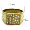 thumbnail image 2 of Luxe Jewelry Designs Men's Gold IP Stainless Steel Ring with Round Clear Top Grade Crystals - Size 9, 2 of 4