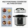 thumbnail image 4 of EDX 6 Quart 7-in-1 Electric Pressure Cooker with Multi-Function Features and Stainless Steel Pot, Silver, 4 of 10