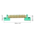 thumbnail image 2 of Terminal Ground Bar Screw Block Barrier Brass 10 Positions Green, 2 of 5