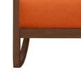thumbnail image 4 of Benjara Clovi 32 Inch Rocker Accent Chair, Orange Fabric, Foam Cushions, Brown Wood, 4 of 5