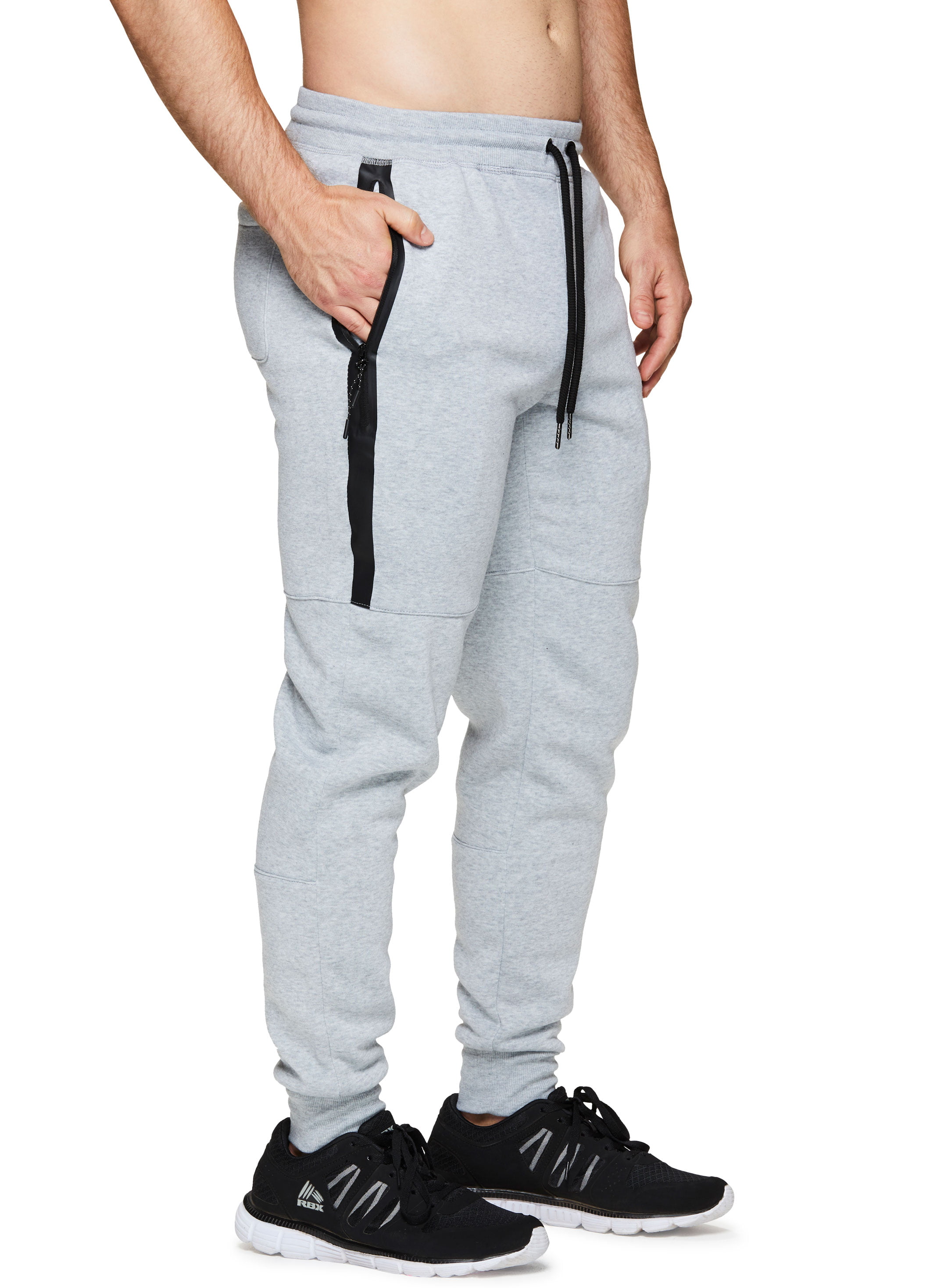 RBX Active Men's Soft Fleece Jogger Sweatpants With Bonded Zipper ...