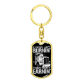 thumbnail image 4 of Diesel Ain'T Burnin' Stainless Steel or 18k Gold Dog Tag Swivel Trucker Keychain, 4 of 8