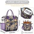 thumbnail image 5 of Chic Retro Insulated Cooler Bag - Large Leakproof Multi-Pocket Tote with Ethnic Floral Design, 5 of 6