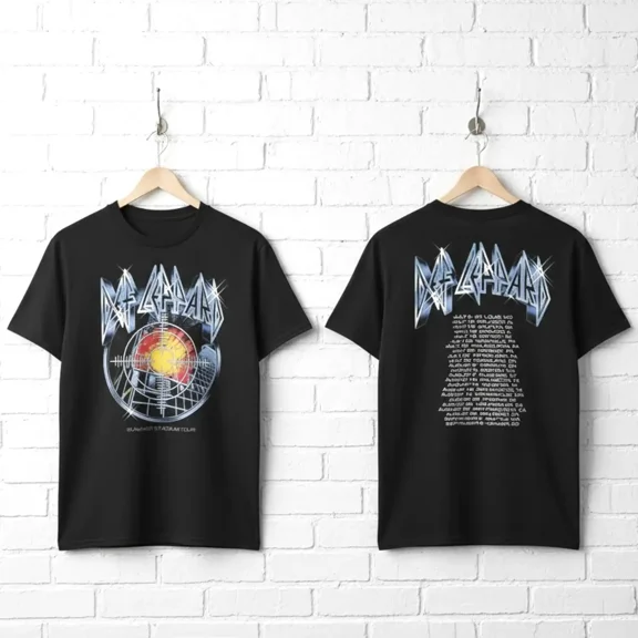 Def Leppard Pyromania Summer Stadium Tour Men's T Shirt (Black, AdultS)