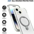 thumbnail image 7 of FIEWESEY for iPhone 15 Case,with 360°Rotatable Ring Mlitary Drop Protection Translucent Slim Protective Ring Holder Shockproof Case Cover for iPhone 15 2023 (Clear), 7 of 7