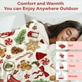 thumbnail image 3 of 1 Piece Red and Gold Candy Cane, Holly, Pine Tree Soft Warm Christmas Blanket with Festive Gingerbread Man, Snowflake, and Candy Cane Patterns, 3 of 5