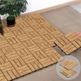 thumbnail image 4 of Alden Design 12" x 12" Interlocking Wood Flooring Tiles for Deck, Pack of 27, Natural Wood, 4 of 7