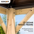 thumbnail image 6 of Sunjoy Missouri Collection 13 ft. x 15 ft. Cedar Framed Gazebo with Brown Steel 2-tier Hip Roof Hardtop, 6 of 9