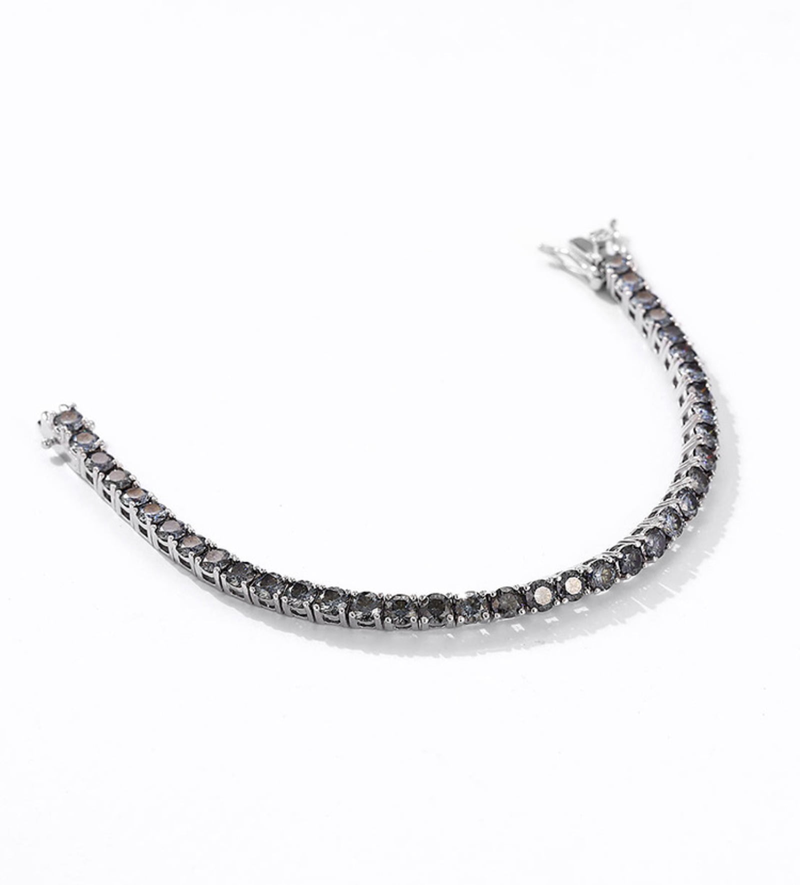 4MM Grey Moissanite Tennis Bracelets for Women Unisex 925 Silver Plated 18K White Gold Tennis Bracelet Men D Color VVS1 Moissanite Diamond Bracelet Jewelry 16-23CM