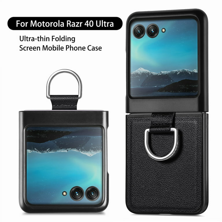 Decase Phone Cover for Motorola Razr 40 Ultra 2023,With Built-in Front  Screen Protector & Ring Kickstand,Matte Frosted Ultra Slim Case Cover for Motorola  Razr 40 Ultra 2023,Black 