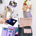 thumbnail image 7 of Jiahe Cover for Google Pixel 7A, Multifunctional Wallet Case with Card Holder and Shoulder Strap,PU Leather Magnetic Closure Zipper Pocket Kickstand Wristband Flip Leather Cover, purple, 7 of 7
