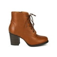 thumbnail image 2 of Soda BD39 New Women Leatherette Chunky Heel Lace Up Ankle Bootie, 2 of 5