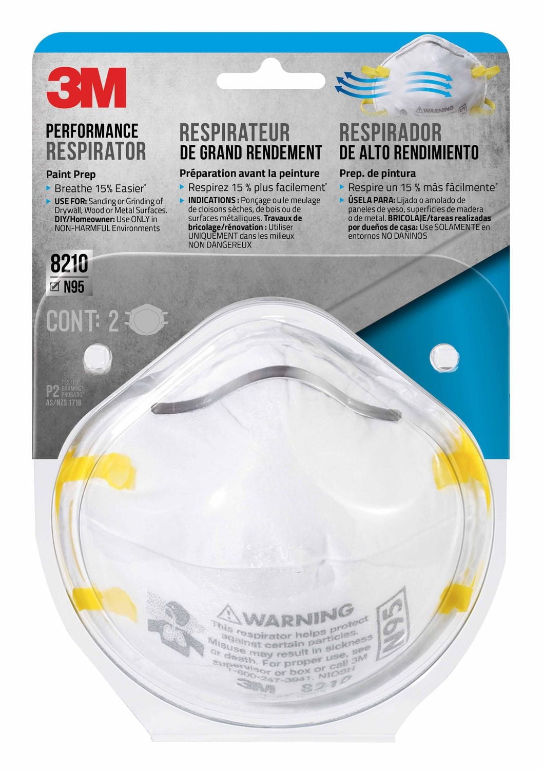 3M™ Performance Paint Prep Respirator N95 Particulate, 8210P2-DC