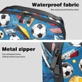 thumbnail image 4 of Football Oxford Fabric Waterproof Digital Bag Cable Organizer Travel Small Holder for Charger, Hard Drive - 5.9x9.44x3.14 in., 4 of 6
