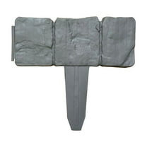 10 x Garden Lawn Stone Effect Cobbled Edging Plastic Fence Plant Border Hammer_ Y1T4