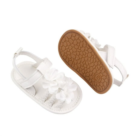 

Beixinder Infant Baby Girls Sandals Soft Sole Woven Flower Non-slip Summer Toddler Princess Flat Shoes for Walking