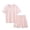 Pink, variant on Ahuyic Toddler Kids Casual Fashion Outfits, Spring And Autumns Solid Color Top And Pants Set For Kids, Children's Short Sleeved Round Neck Top Set Elastic Waist Shorts Children's Summer Casual Set