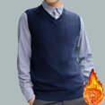 thumbnail image 4 of Jersey grueso con forro polar de estilo coreano informal de invierno para hombre, suéter con cuello en V, chaleco, chaleco para hombre, 4 of 5